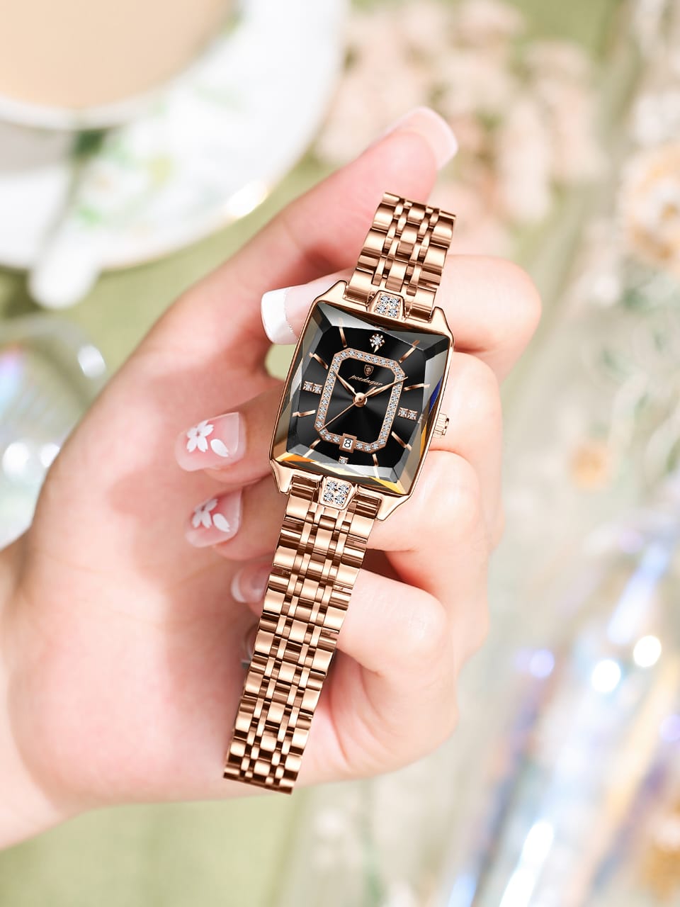 Poedagar 785 Elegant Ladies Watch Waterproof Date Women Watches Stainless Steel Rectangle Quartz Watches