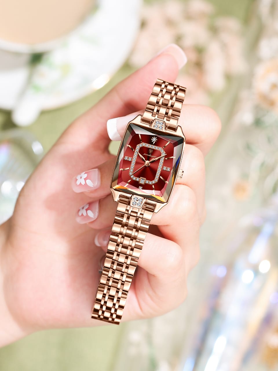 Poedagar 785 Elegant Ladies Watch Waterproof Date Women Watches Stainless Steel Rectangle Quartz Watches