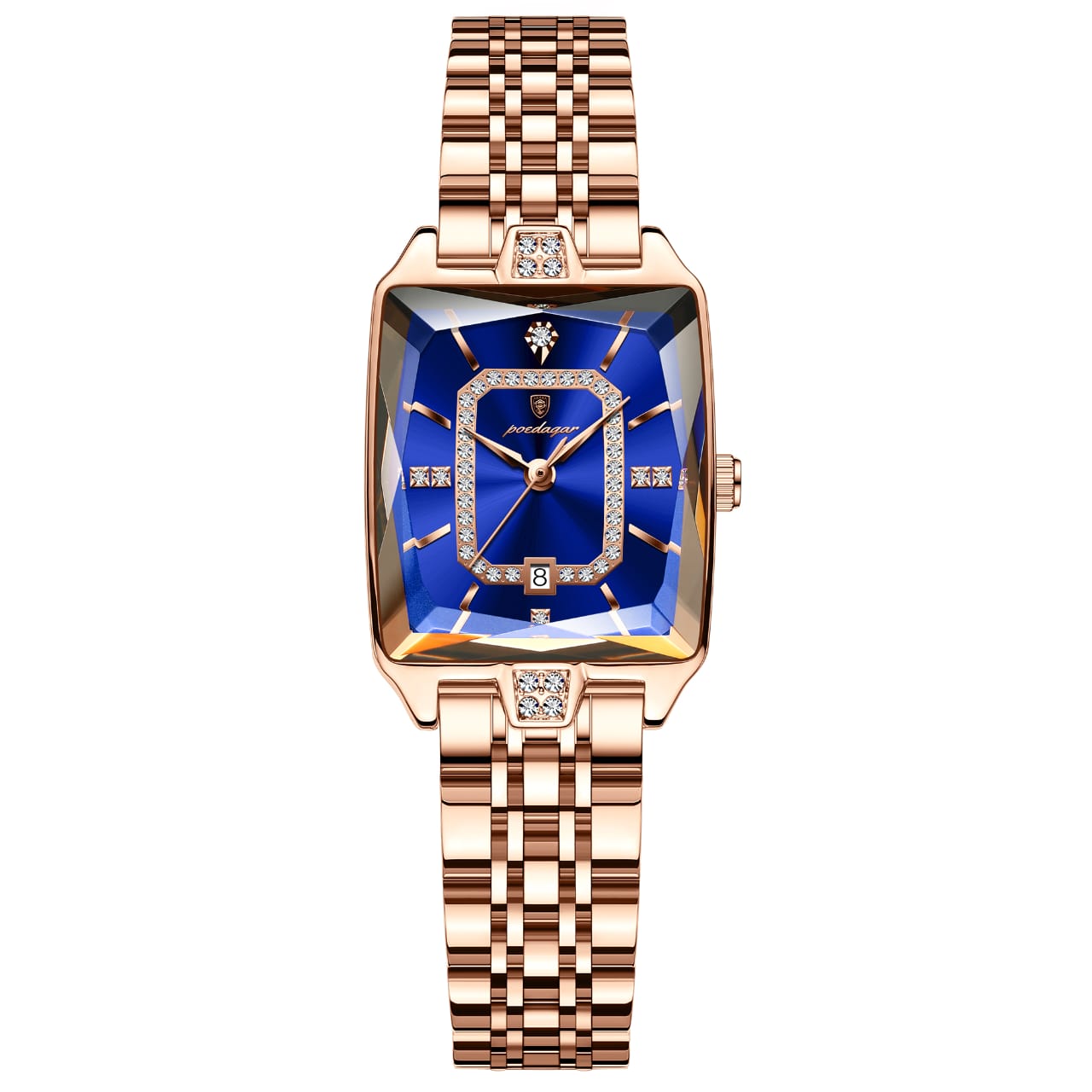 Poedagar 785 Elegant Ladies Watch Waterproof Date Women Watches Stainless Steel Rectangle Quartz Watches