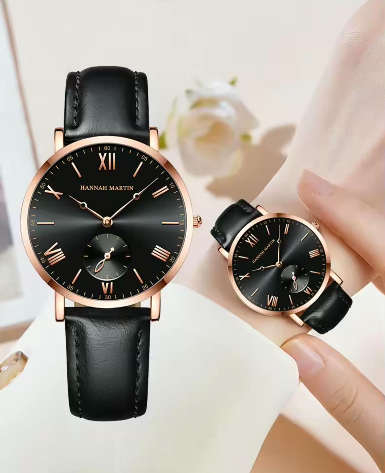 Hannah Martin 1391 Luxury Women Quartz Watches New Fashion Simple Design Waterproof Leather Women Wristwatches