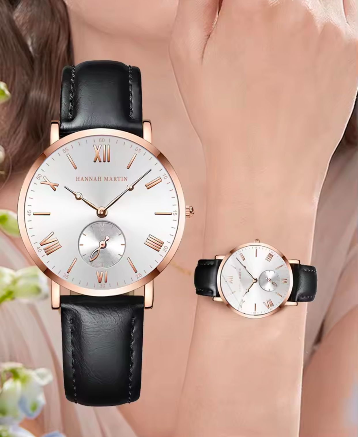 Hannah Martin 1391 Luxury Women Quartz Watches New Fashion Simple Design Waterproof Leather Women Wristwatches