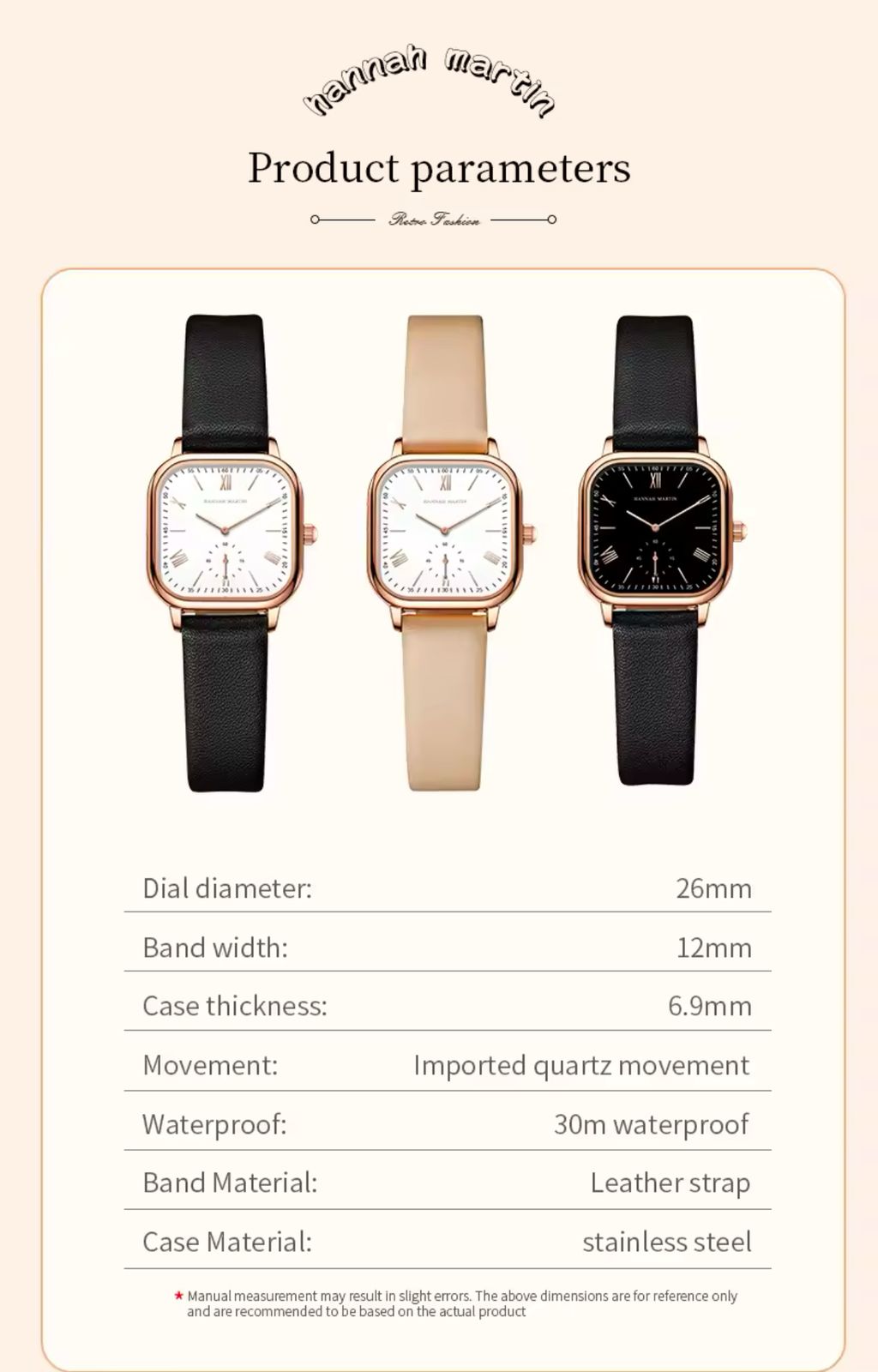 Hannah Martin 1592 Women Wrist Luxury Watch Quartz Watch