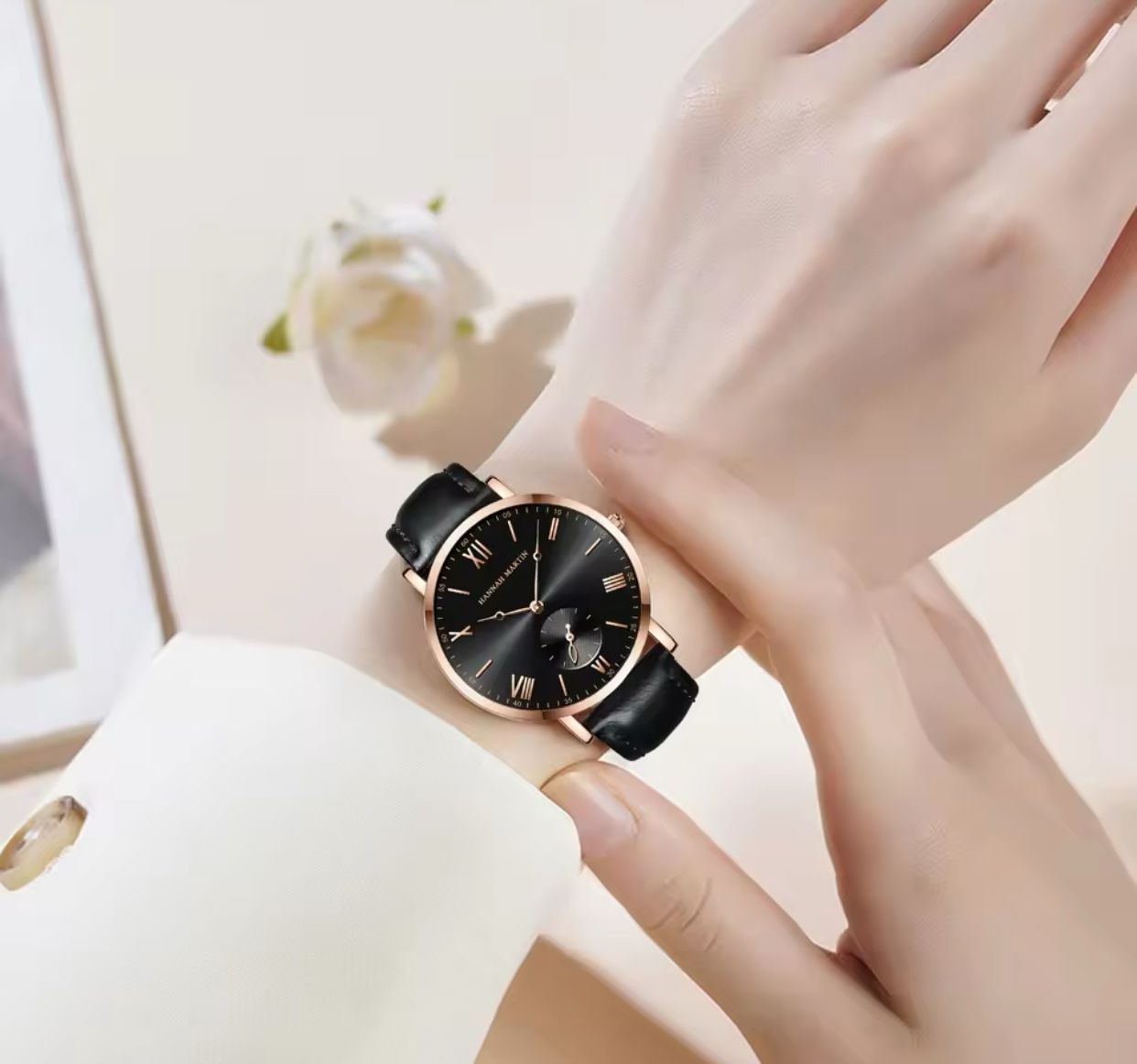 Hannah Martin 1391 Luxury Women Quartz Watches New Fashion Simple Design Waterproof Leather Women Wristwatches