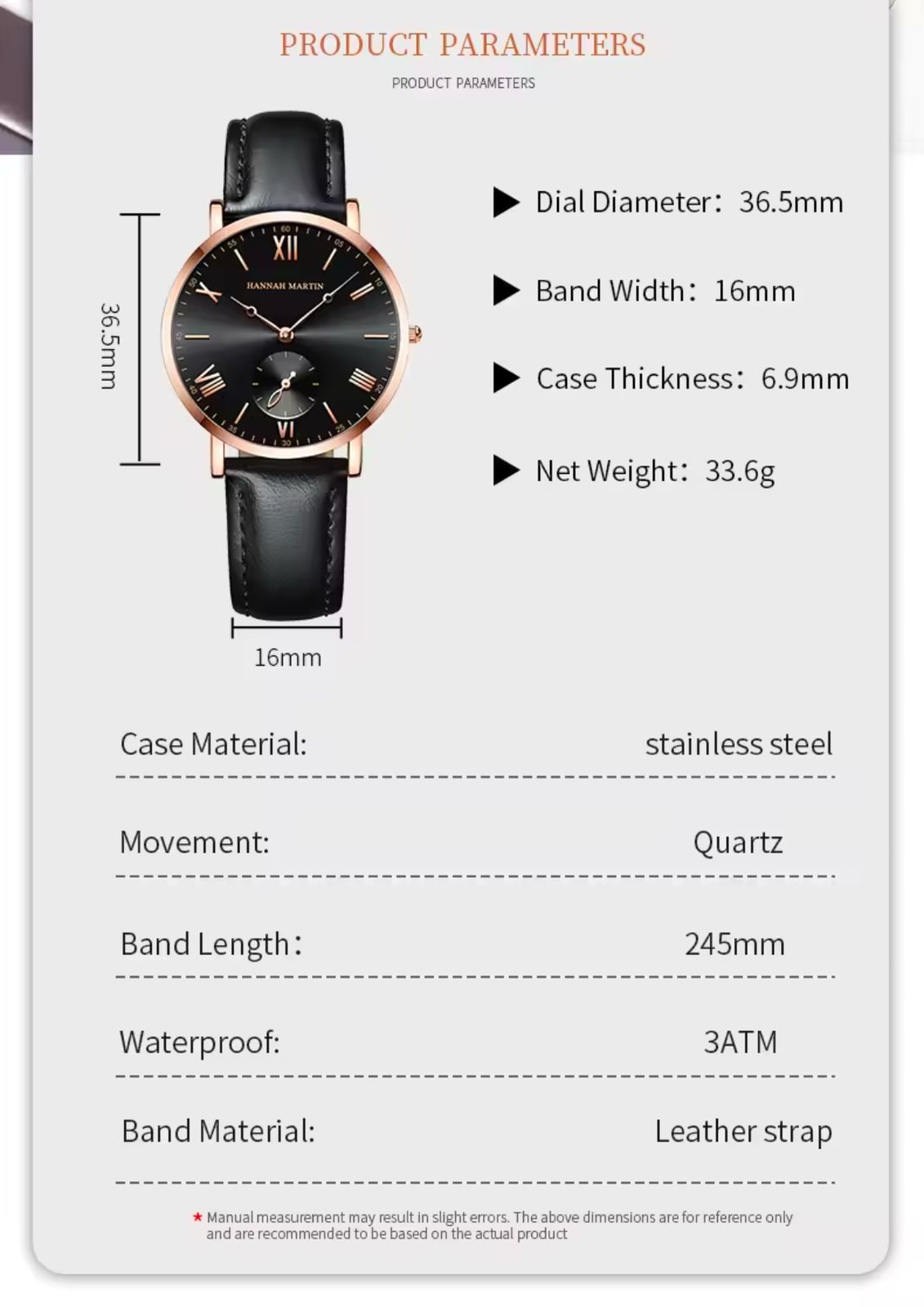 Hannah Martin 1391 Luxury Women Quartz Watches New Fashion Simple Design Waterproof Leather Women Wristwatches