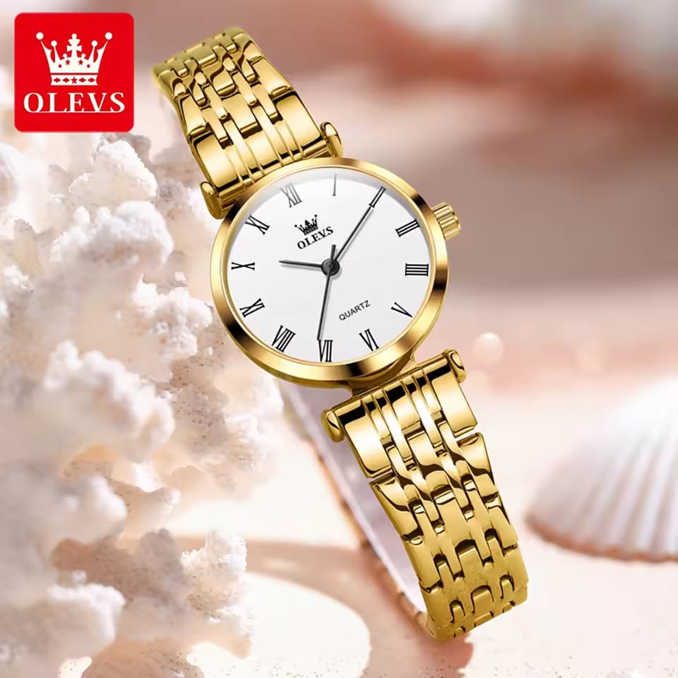 OLEVS 5592 Lady's Watch Fashionable and Simple Gold Waterproof Stainless Steel Quartz Watch Luxury Brand Business wmen's Watch