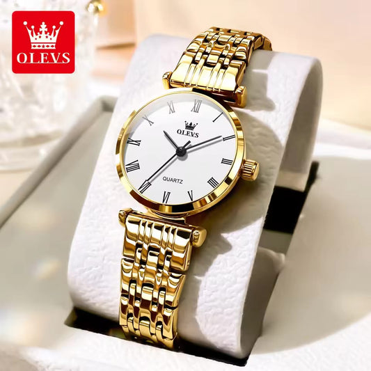 OLEVS 5592 Lady's Watch Fashionable and Simple Gold Waterproof Stainless Steel Quartz Watch Luxury Brand Business wmen's Watch