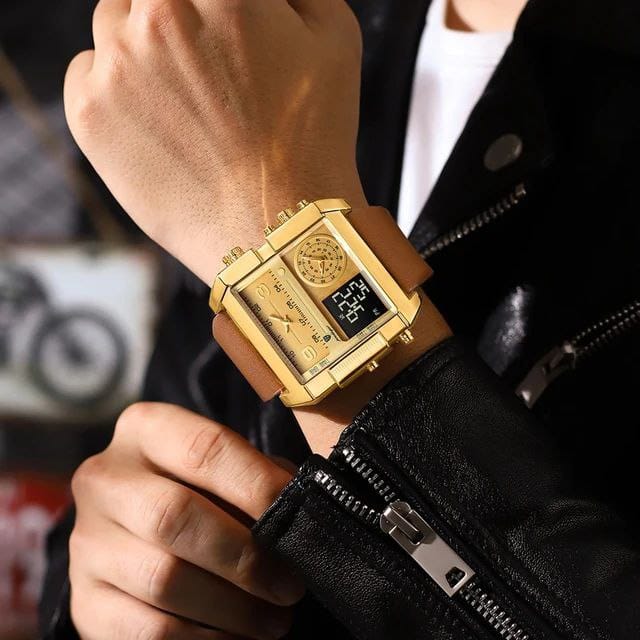 POEDAGAR 997 Luxury Wristwatch Rectangle Waterproof Luminous Day Week Men Watch Digital Multifunction Men's Watches