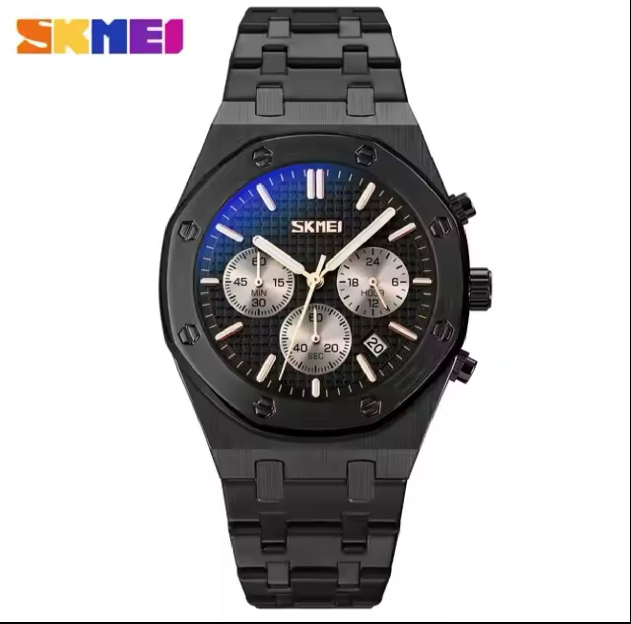 Luxury Skmei 9296 Stainless Steel Men Wrist Watch Waterproof Golden Watch Classic Business Wristwatch