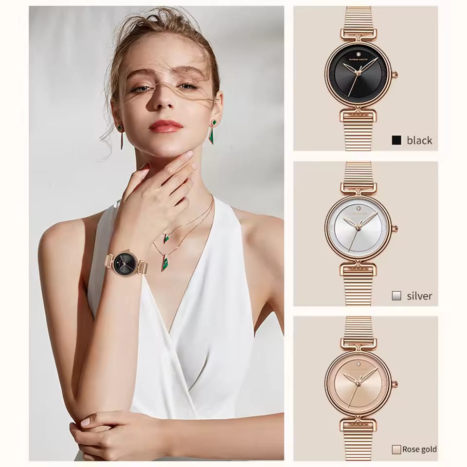 HANNAH MARTIN 1561 Watch women Rose Gold Luxury Bracelet Wrist Watch for Women High Quality Japan Movement Minimalist Quartz Watch