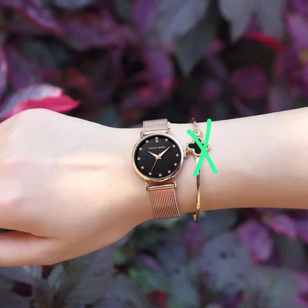Hannah martin CZ32HTrending Rose Gold Women Hour Stylish Steel Band Waterproof Analog Display Concise Casual Hand Watc