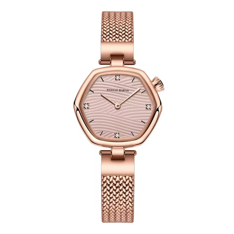 Hannah Martin 1581 Quartz Movement Light Luxury Simple Waterproof Business Small Square Wristwatch Women's Wrist Watch for Girls