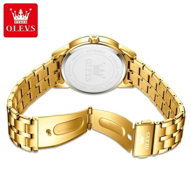 OLEVS 9917 Minimalist Business Stainless Steel Quartz Movement Watches Men Luxury Date Week Calendar Waterproof Man Wristwatches
