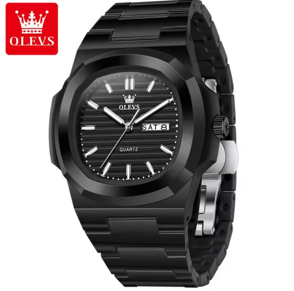 OLEVS 5627 Original Quartz Men Watch Business Calendar Waterproof Luminous Stainless Steel Luxury Brand Men Watch