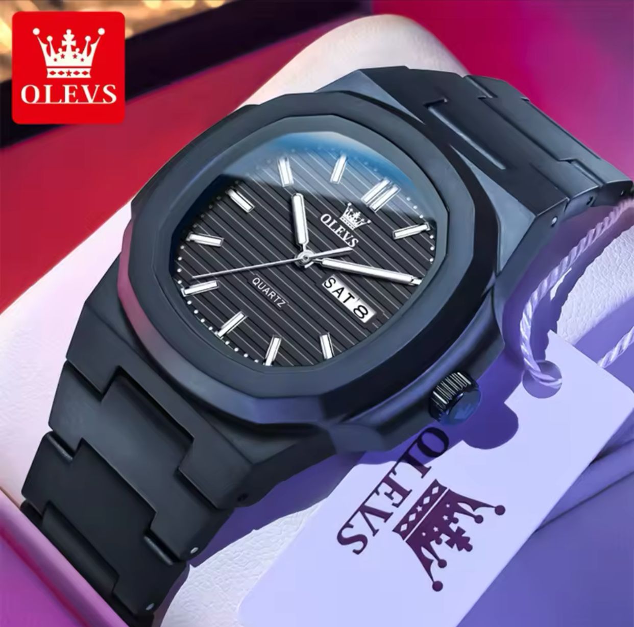 OLEVS 5627 Original Quartz Men Watch Business Calendar Waterproof Luminous Stainless Steel Luxury Brand Men Watch