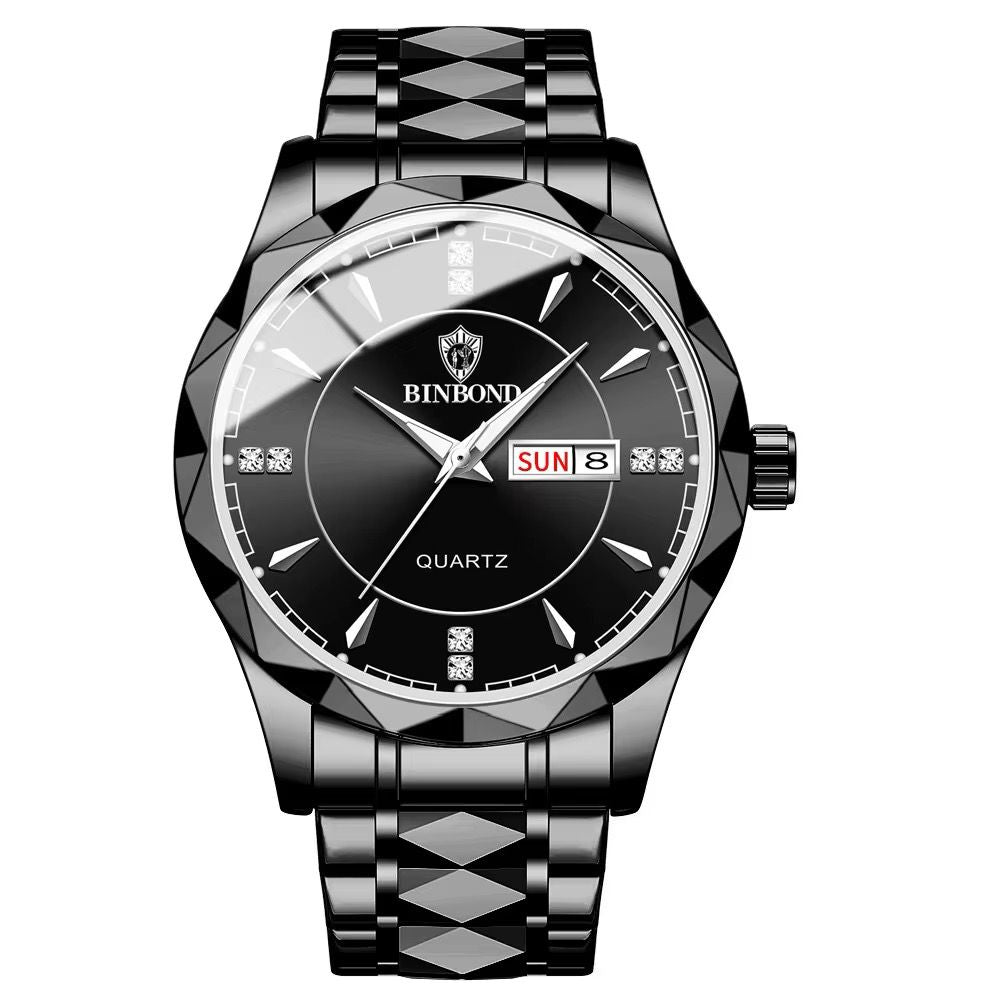 BINBOND 5552 Fashion Brand Men Watch Sports Steel Band 50M Waterproof Luminous Men Business Wristwatches