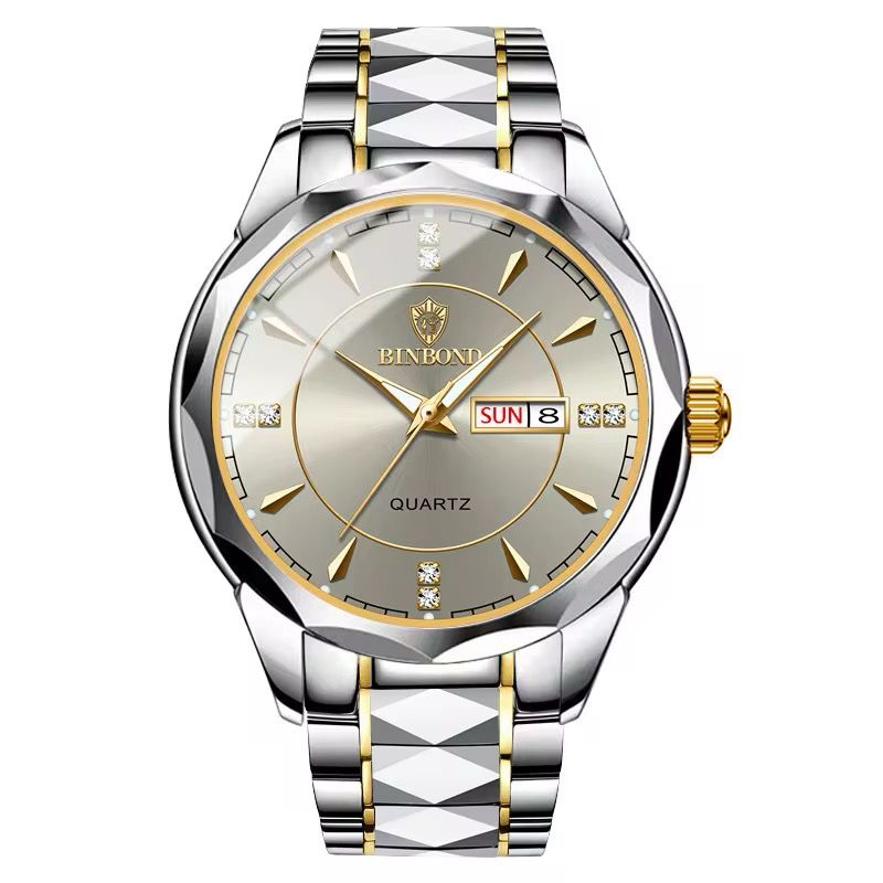 BINBOND 5552 Fashion Brand Men Watch Sports Steel Band 50M Waterproof Luminous Men Business Wristwatches