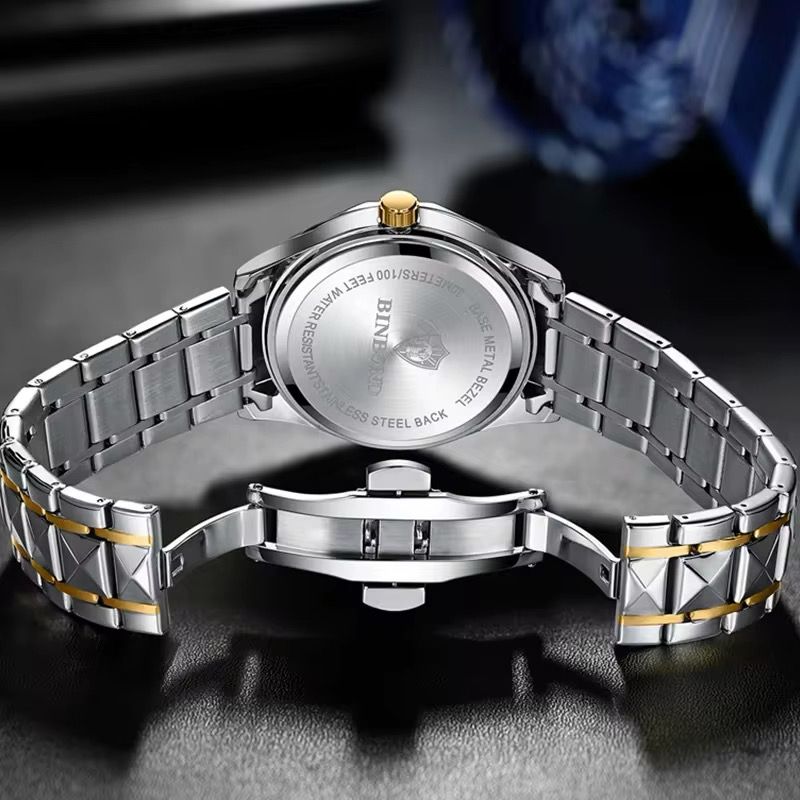 BINBOND 5552 Fashion Brand Men Watch Sports Steel Band 50M Waterproof Luminous Men Business Wristwatches