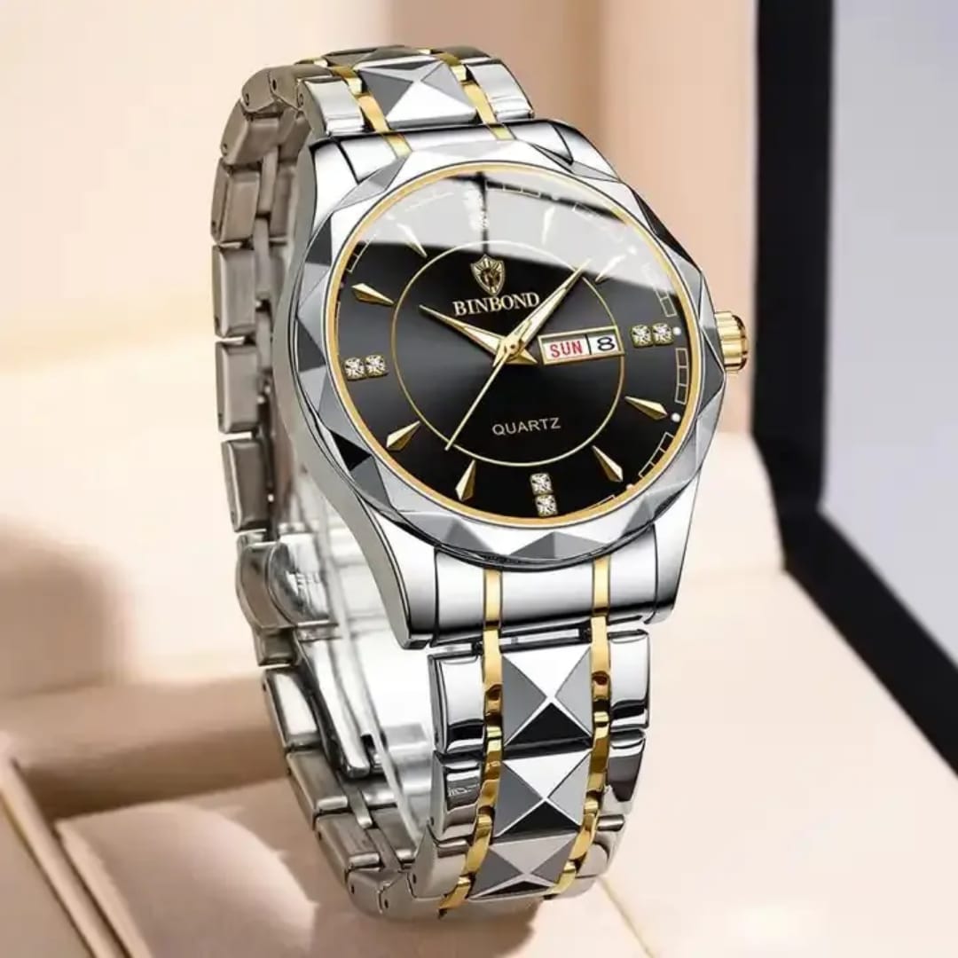 BINBOND 5552 Fashion Brand Men Watch Sports Steel Band 50M Waterproof Luminous Men Business Wristwatches
