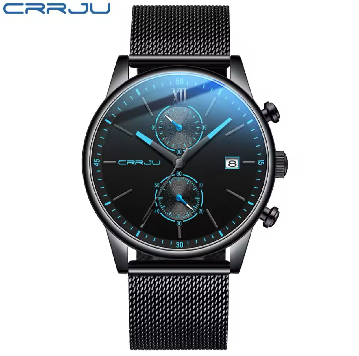 2025 CRRJU 2291 Top Brand Men Watch Chronograph Casual Fashion Waterproof Men's Watch Calendar Quartz Wristwatch