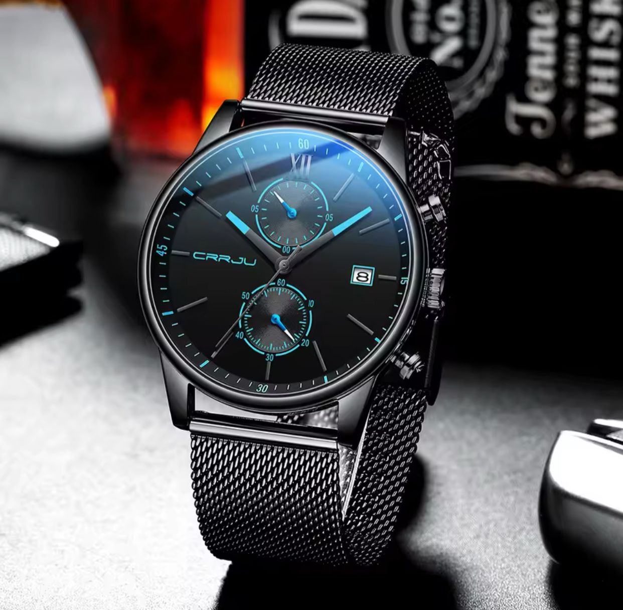 2025 CRRJU 2291 Top Brand Men Watch Chronograph Casual Fashion Waterproof Men's Watch Calendar Quartz Wristwatch