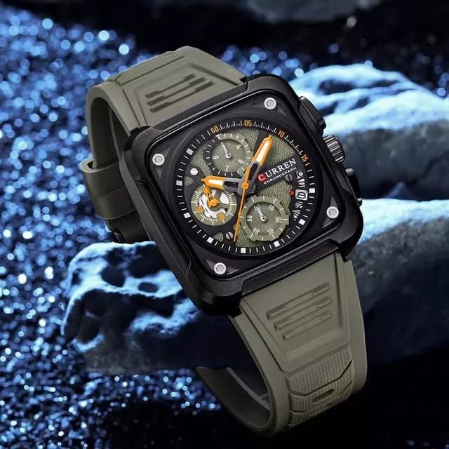 NEW 2025 Men Wrist Watches Luxury Square Quartz Wrist Watch Curren 8461 Original Waterproof Luminous Chronograph Watch for Men