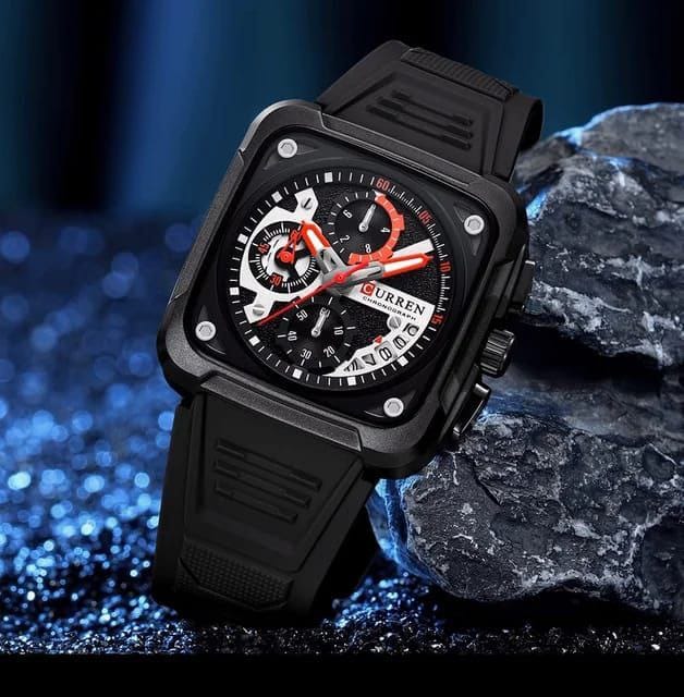 NEW 2025 Men Wrist Watches Luxury Square Quartz Wrist Watch Curren 8461 Original Waterproof Luminous Chronograph Watch for Men