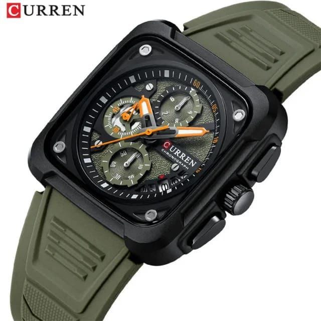 NEW 2025 Men Wrist Watches Luxury Square Quartz Wrist Watch Curren 8461 Original Waterproof Luminous Chronograph Watch for Men