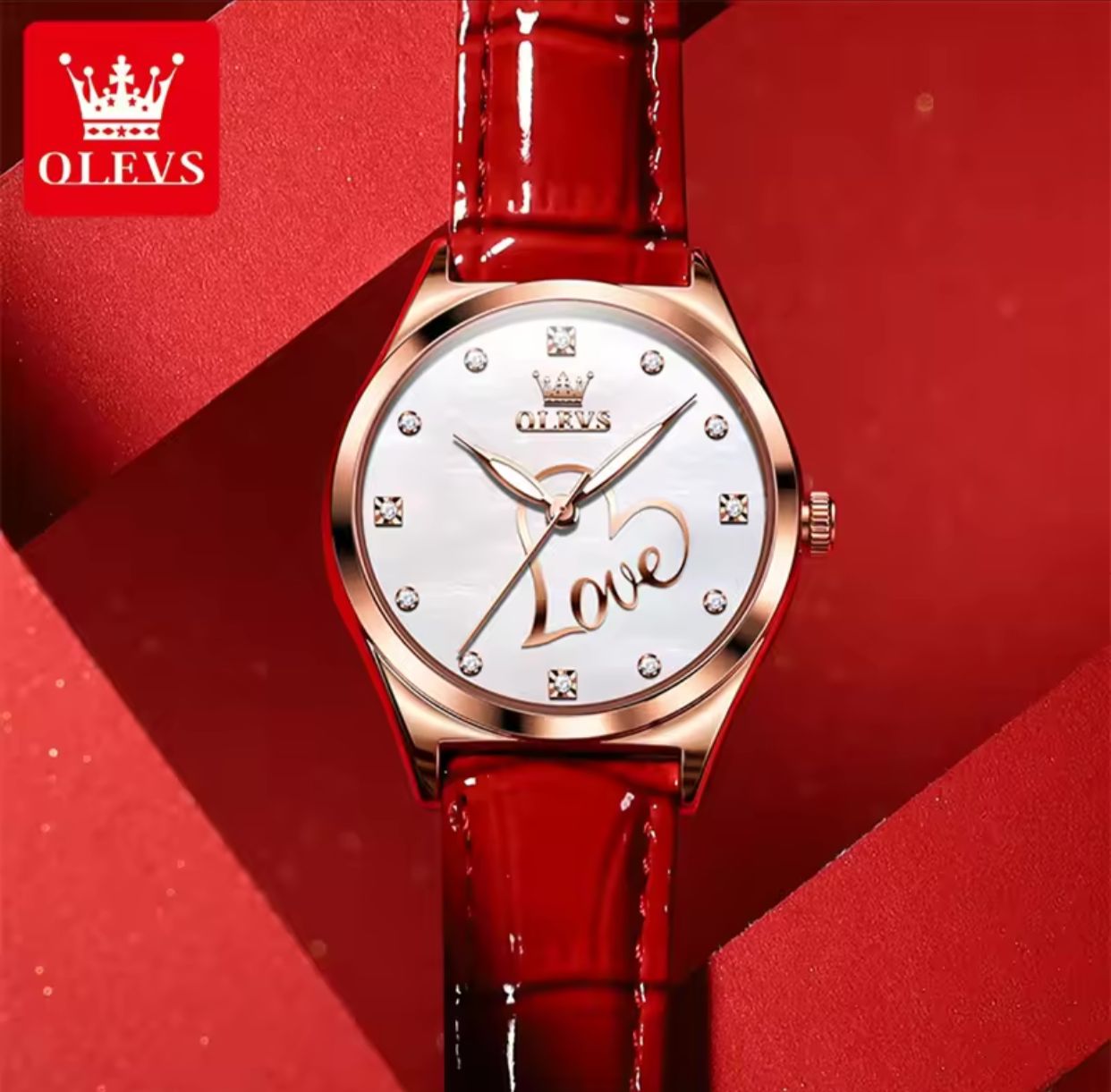 OLEVS 5581 Love New Style Ladies Quartz Watch Potty Genuine Leather Band Luminous Water Resist in Stock Business