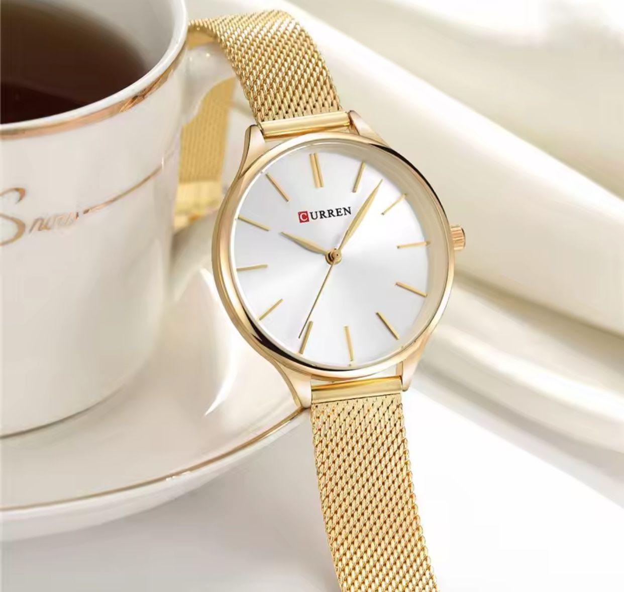 CURREN 9024 Gold Watch Women Watches Ladies Creative Steel Women's Bracelet Watches Female Clock