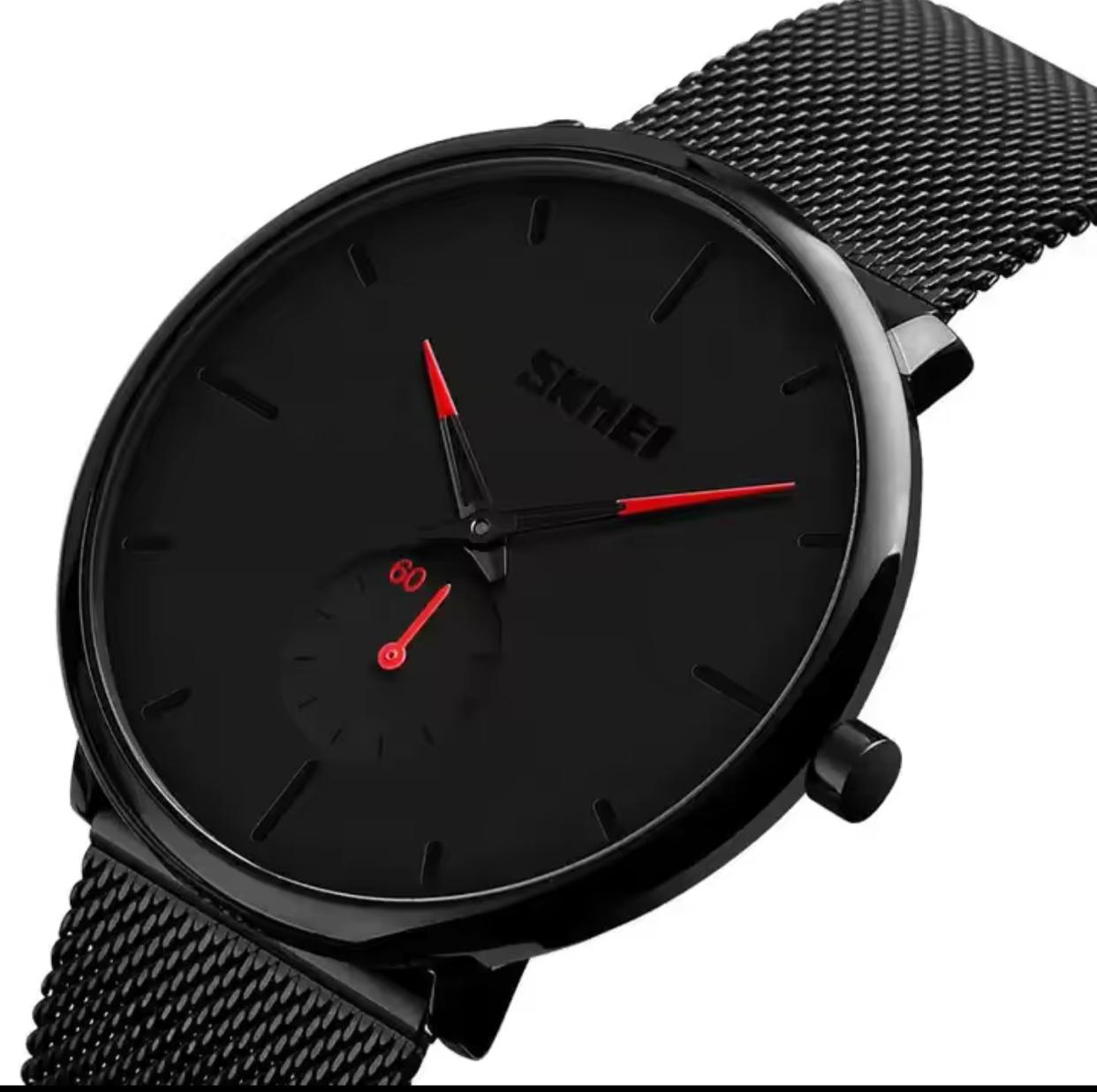 SKMEI 9185 MEN QUARTZ WATCH SIMPLE STYLE STAINLESS STEEL STRAP WATCH