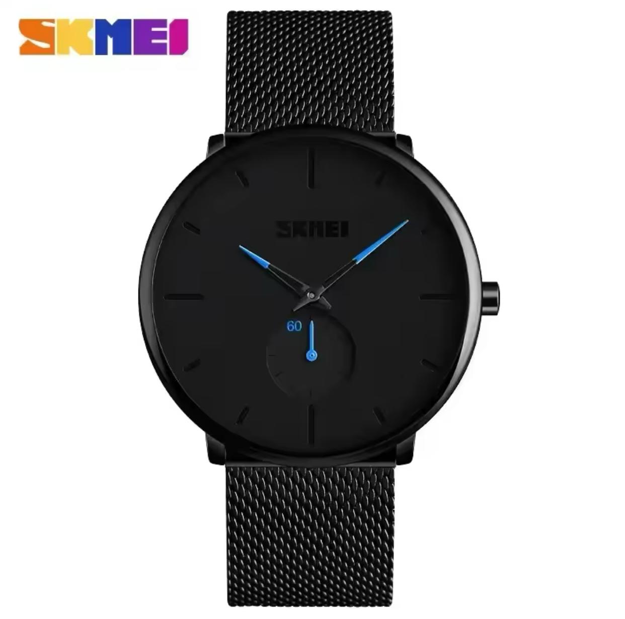SKMEI 9185 MEN QUARTZ WATCH SIMPLE STYLE STAINLESS STEEL STRAP WATCH