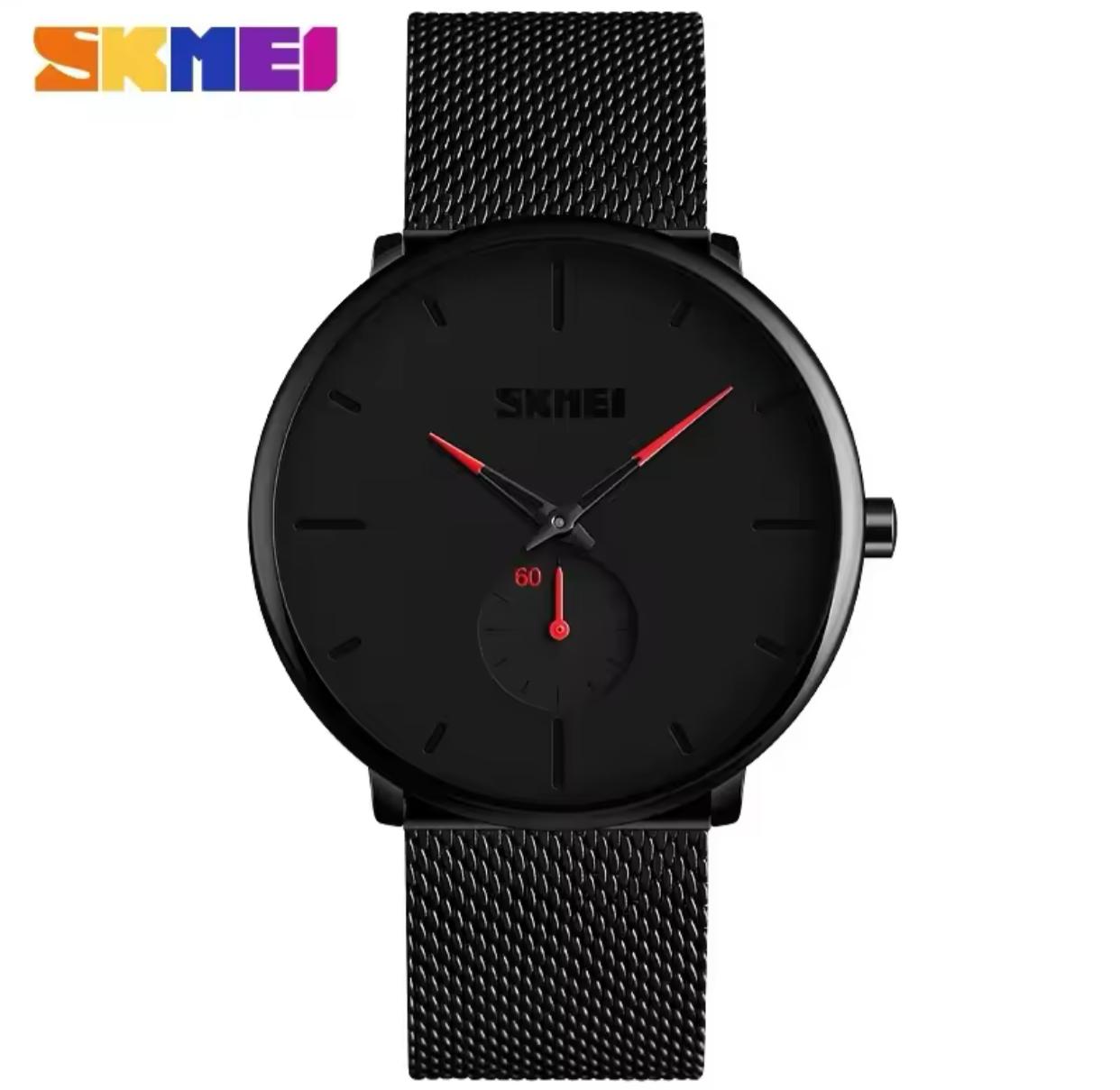 SKMEI 9185 MEN QUARTZ WATCH SIMPLE STYLE STAINLESS STEEL STRAP WATCH