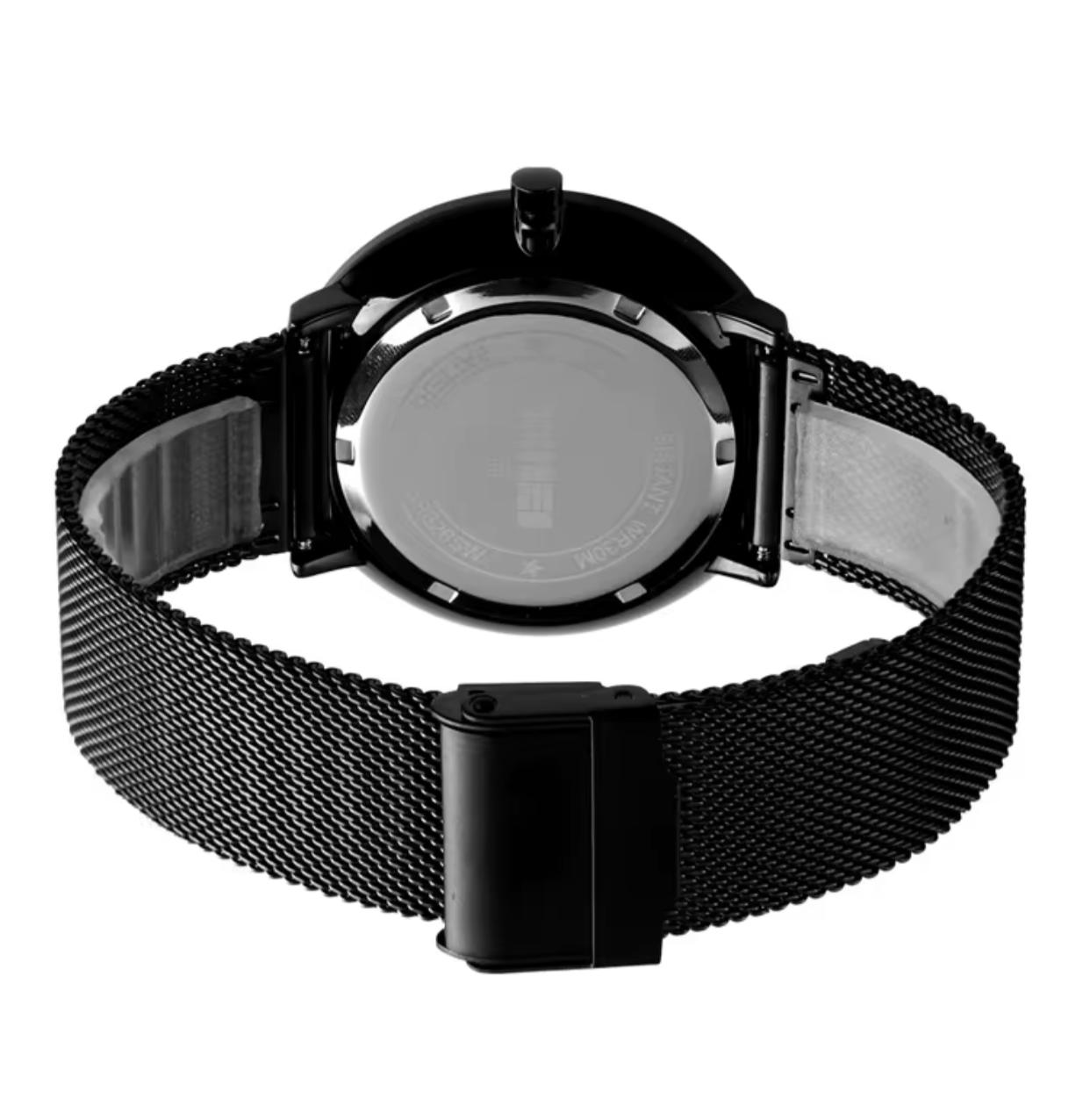 SKMEI 9185 MEN QUARTZ WATCH SIMPLE STYLE STAINLESS STEEL STRAP WATCH
