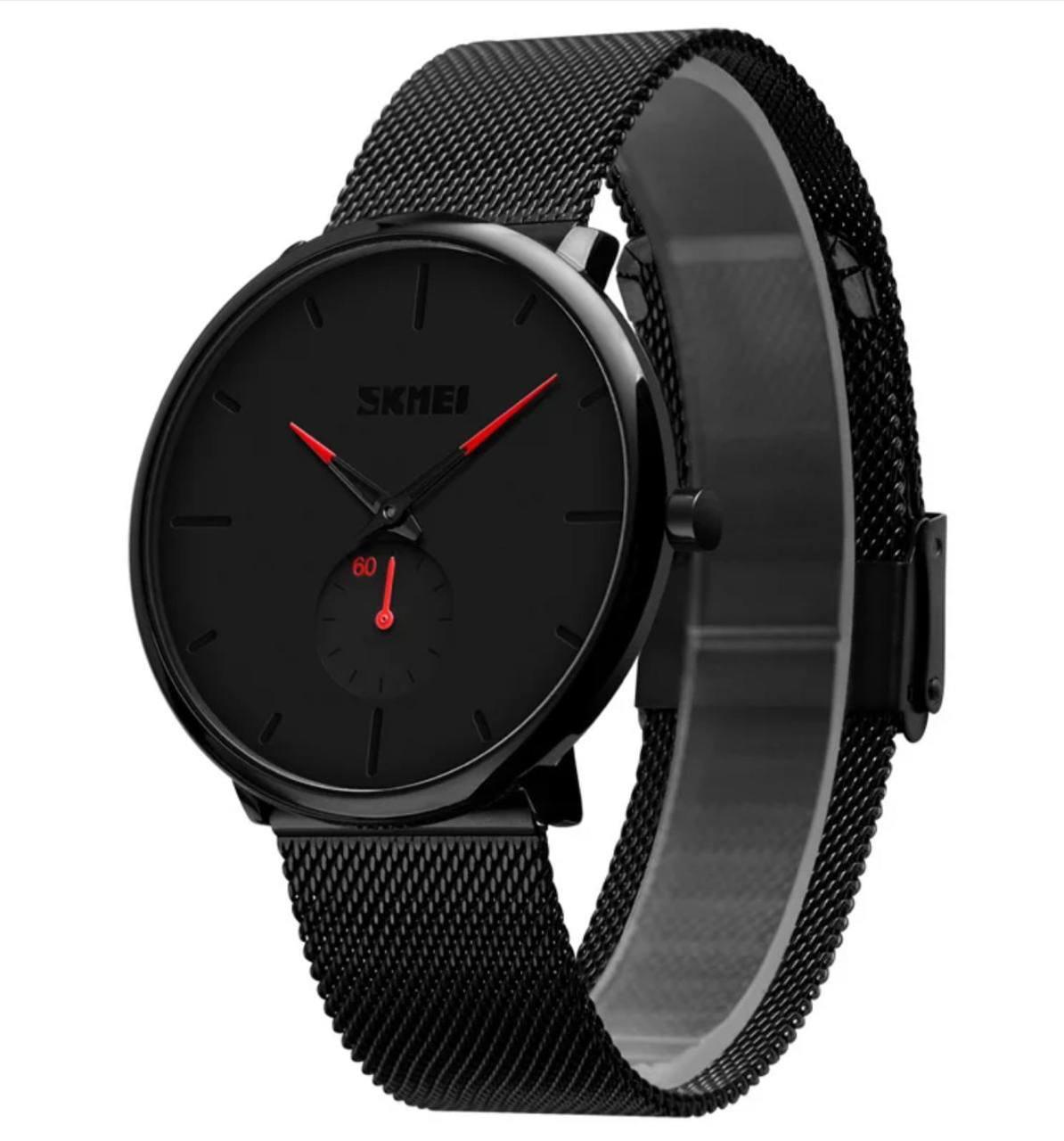 SKMEI 9185 MEN QUARTZ WATCH SIMPLE STYLE STAINLESS STEEL STRAP WATCH