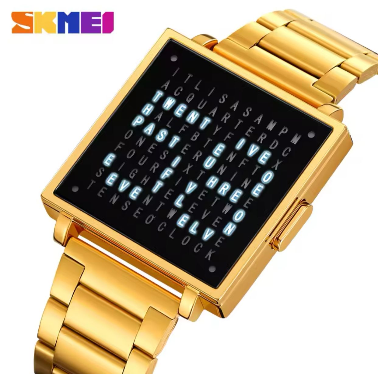 SKMEI 2312 Square Dial LED Display Men's Sports Watches Fashion Casual Business Digital Electronic Date Waterproof Wristwatch