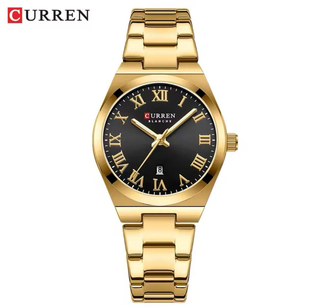 CURREN 9095 Women Watches Romantic Girlfriend Gift Fashion Gold Stainless Stain Steel Ladies Watch Waterproof Quartz Wristwatch