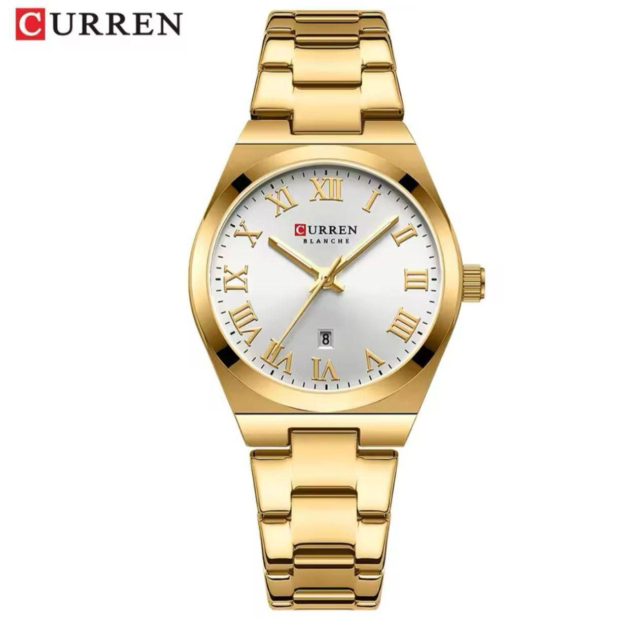 CURREN 9095 Women Watches Romantic Girlfriend Gift Fashion Gold Stainless Stain Steel Ladies Watch Waterproof Quartz Wristwatch
