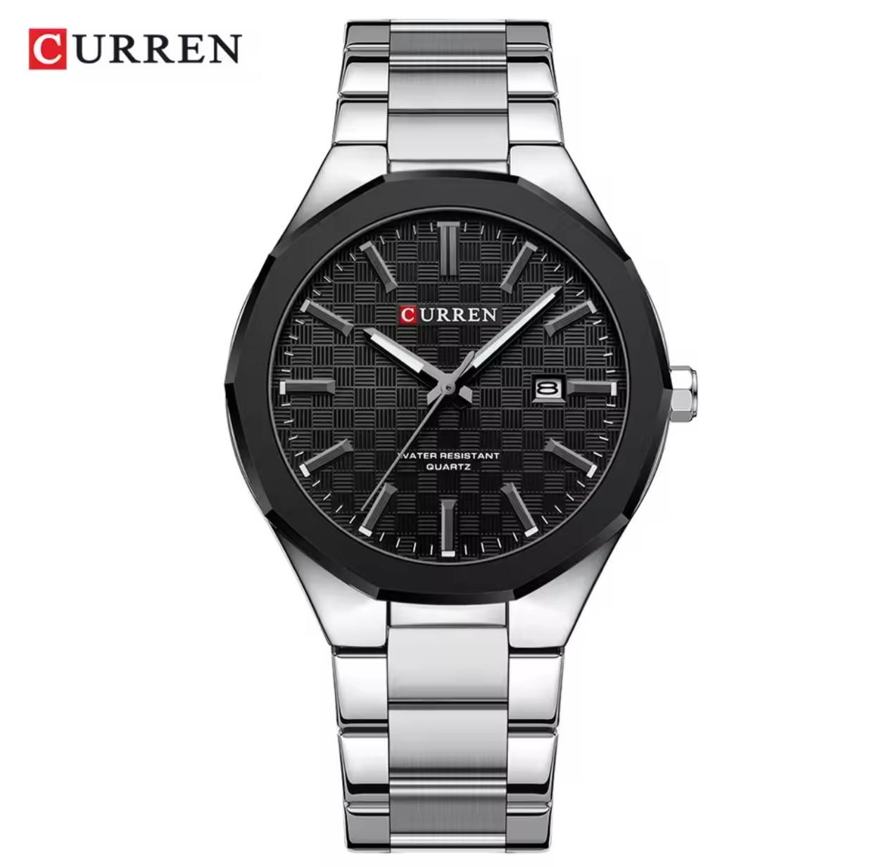 CURREN 8477 Business Luxury Men's Quartz Watch with Luminous Hands Stainless Steel Fashion Clock with Date Waterproof Wristwatch