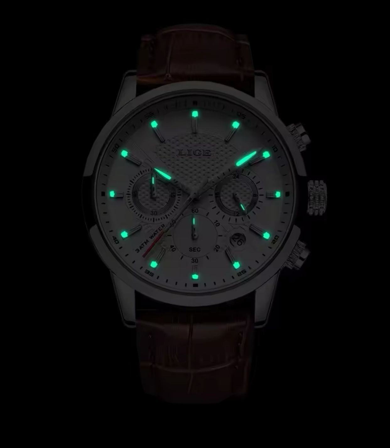 LIGE 9866 2024 Watches Mens New Top Brand Luxury Casual Leather Quartz Men's Watch Business Clock Male Sports Waterproof Date