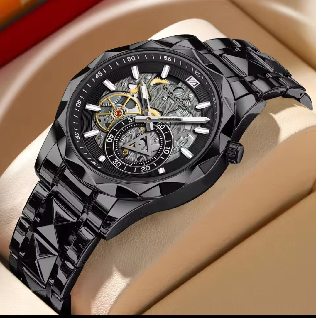 2025 VA VOOM 2734 Luxury Mens Luminous 3ATM Waterproof Stainless Steel Men Timer Running Seconds Original Clock Quartz Watch