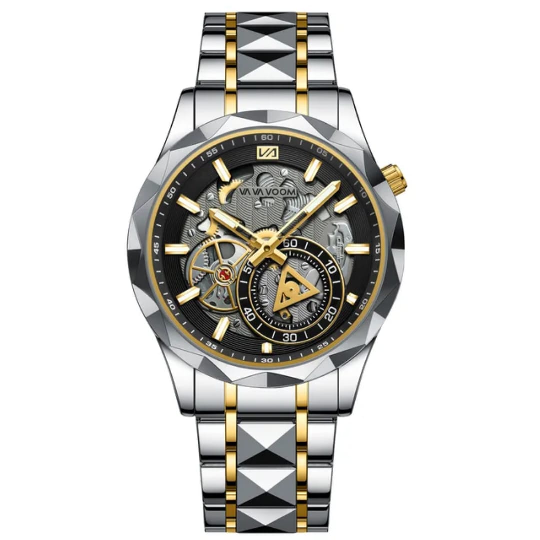 2025 VA VOOM 2734 Luxury Mens Luminous 3ATM Waterproof Stainless Steel Men Timer Running Seconds Original Clock Quartz Watch