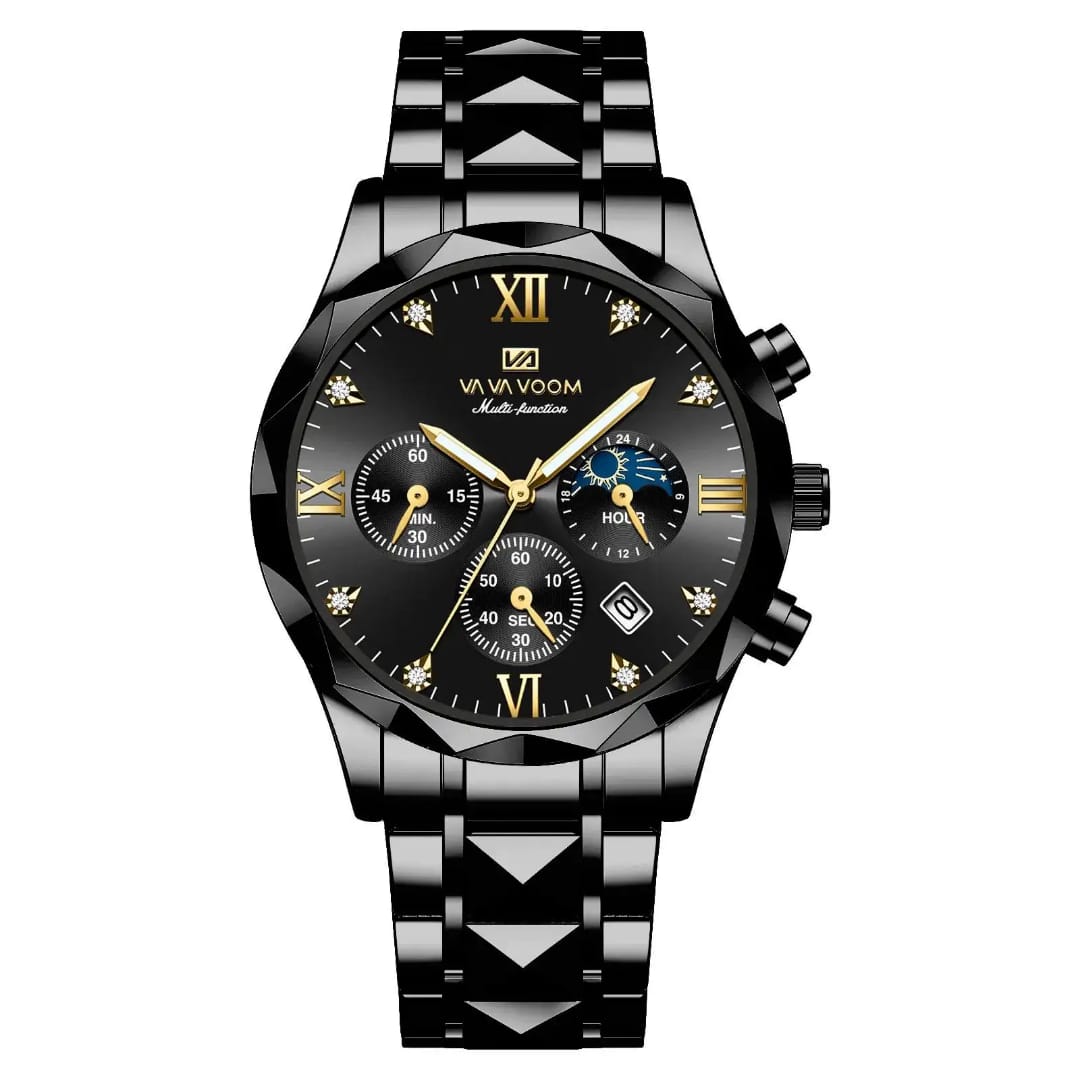 2025 New Fashion VAVOOM VA2741 Date Chronograph Wrist Quartz Watch for Men Stainless Steel Band Luminous Sport Watches