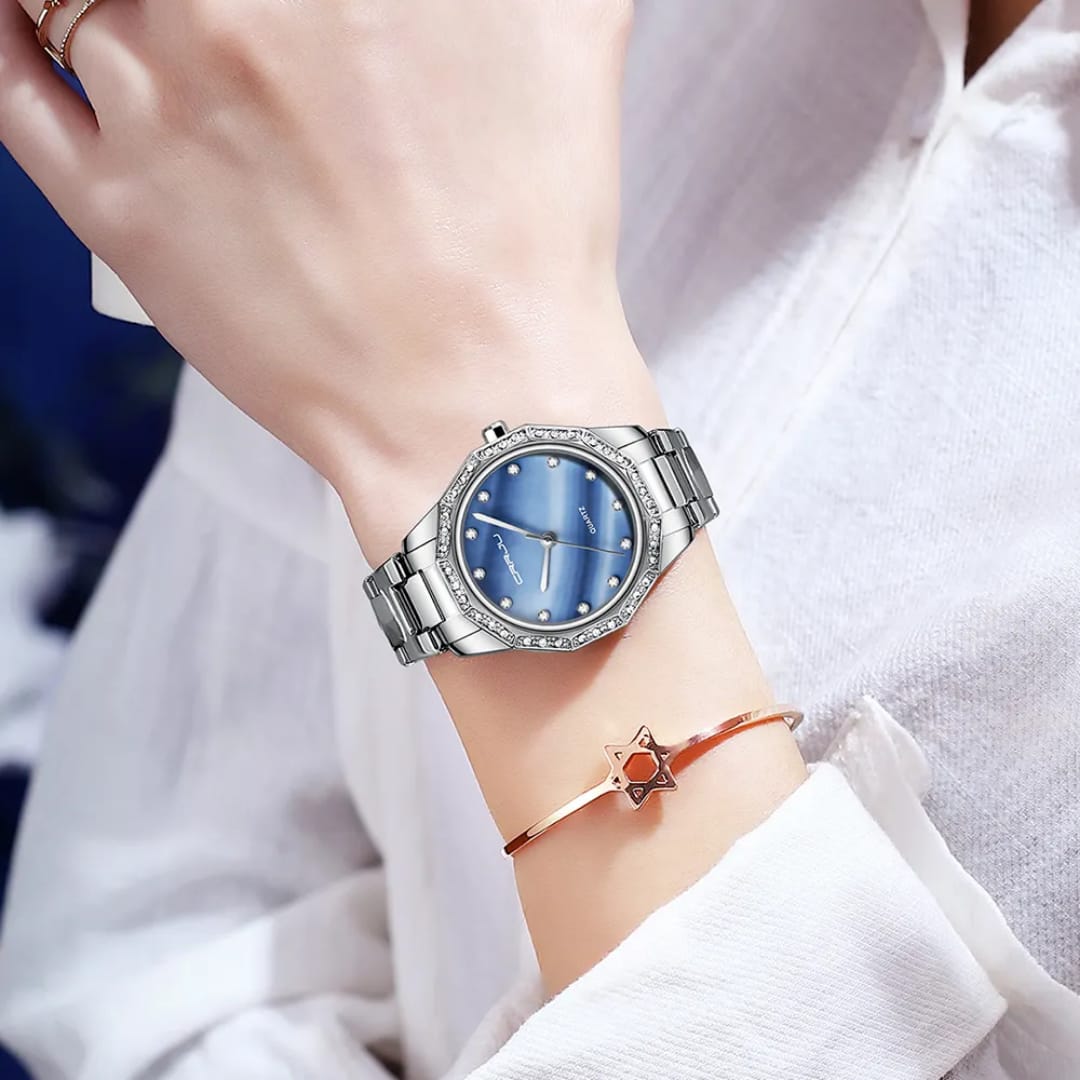 2025 CRRJU 2195 New Arrival Women Watch Fashion Luxury Casual Waterproof Quartz Ladies Stainless Steel Watch
