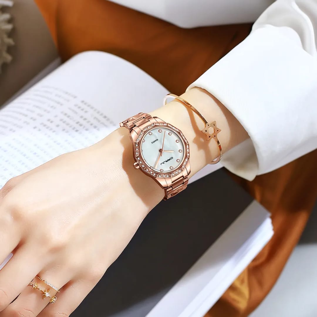 2025 CRRJU 2195 New Arrival Women Watch Fashion Luxury Casual Waterproof Quartz Ladies Stainless Steel Watch