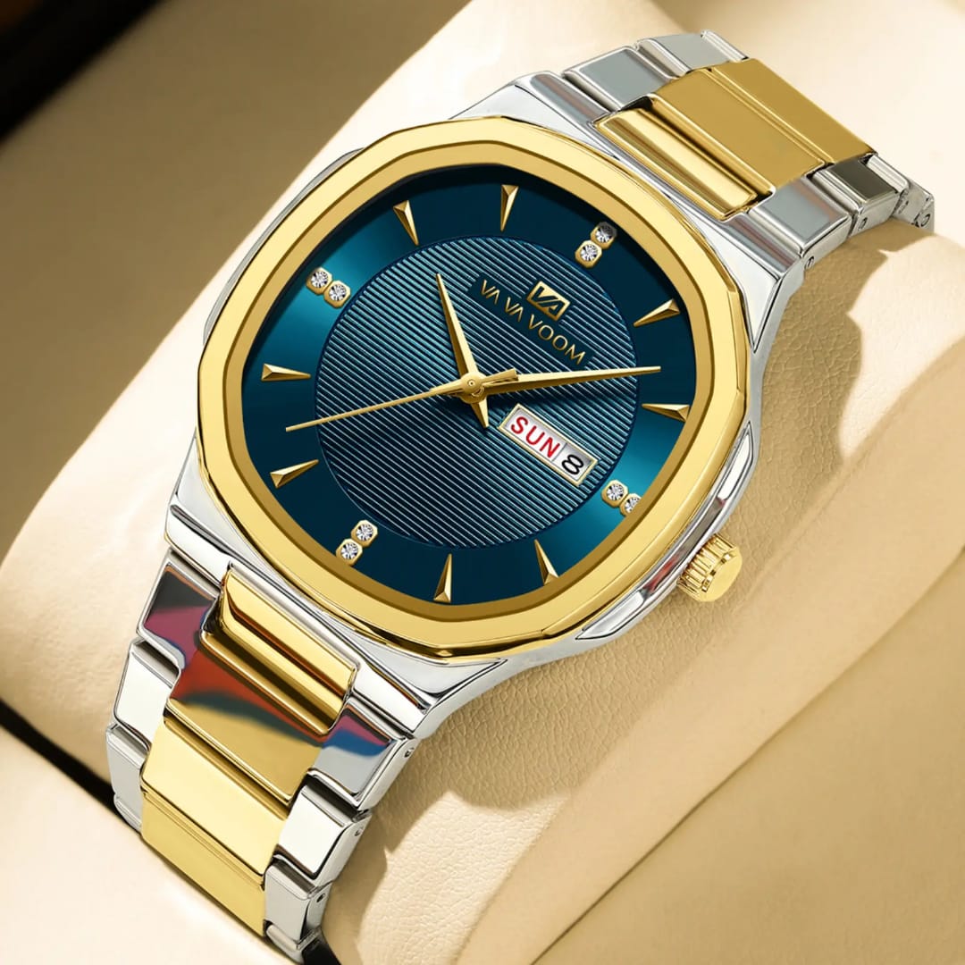 VA VA VOOM VA2851 High Quality Original Luxury Watches Men Stainless Steel Strap Business Fashion Square Quartz Wristwatch