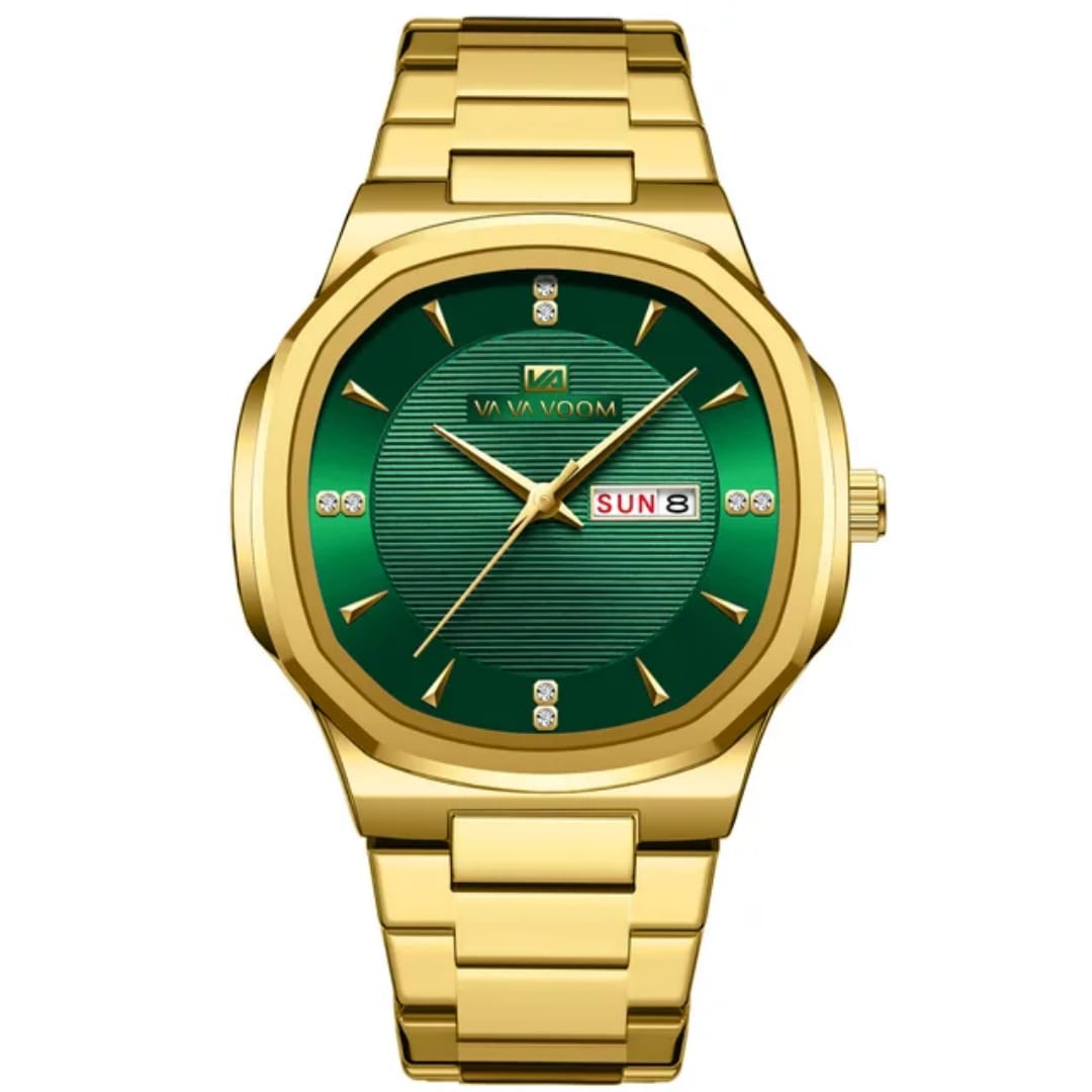 VA VA VOOM VA2851 High Quality Original Luxury Watches Men Stainless Steel Strap Business Fashion Square Quartz Wristwatch