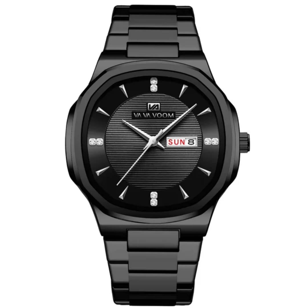 VA VA VOOM VA2851 High Quality Original Luxury Watches Men Stainless Steel Strap Business Fashion Square Quartz Wristwatch