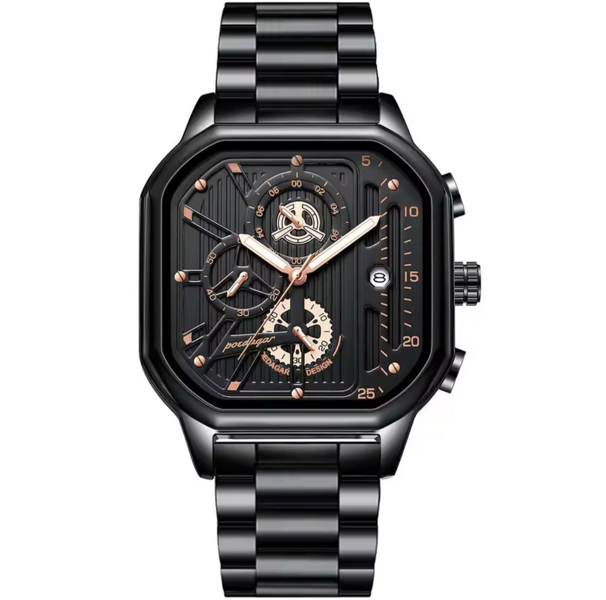 POEDAGAR 628 Top Brand Casual Watch Men Fashion Waterproof Luminous Sport Clock Men's Square Quartz Wristwatches