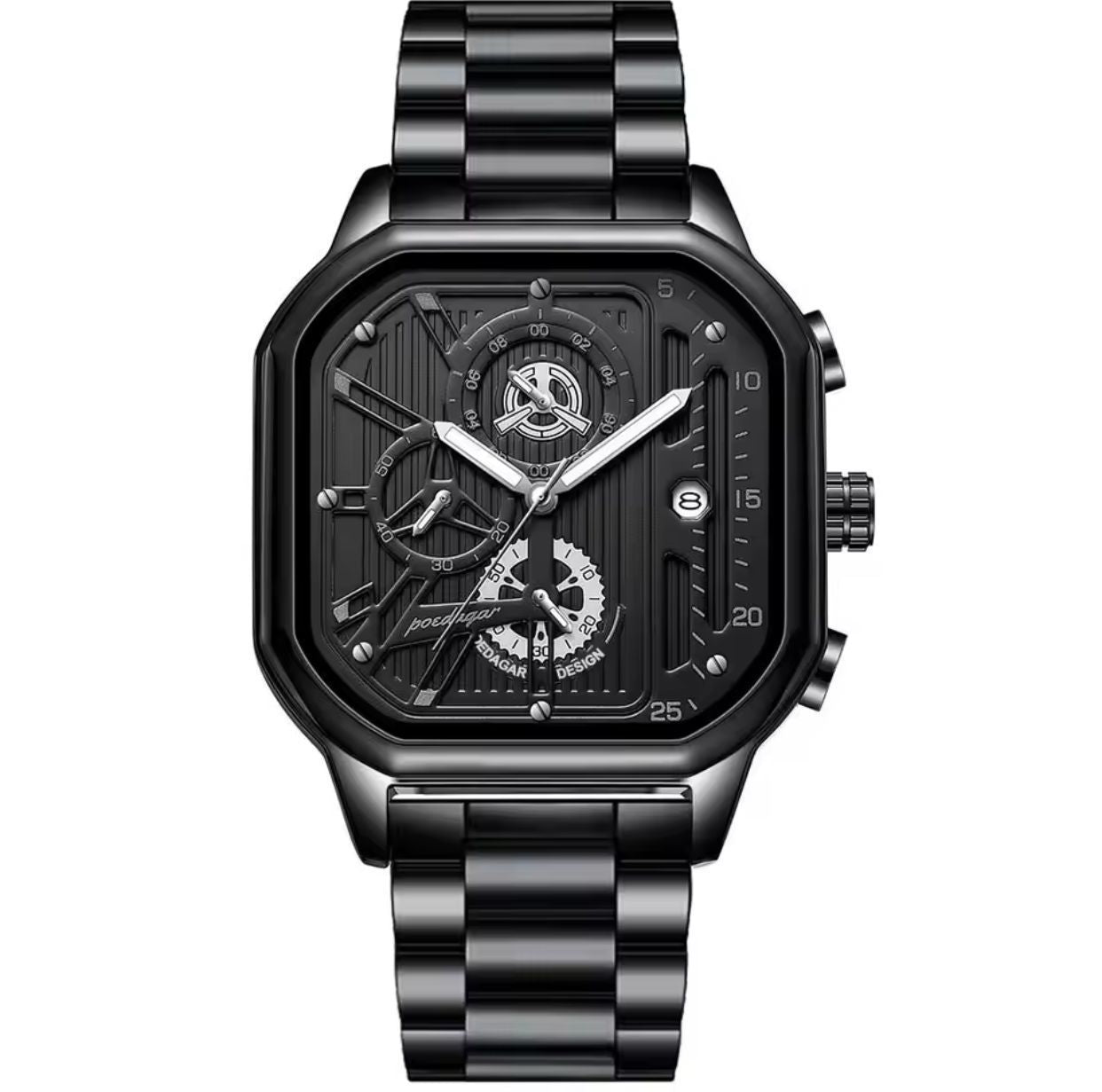 POEDAGAR 628 Top Brand Casual Watch Men Fashion Waterproof Luminous Sport Clock Men's Square Quartz Wristwatches