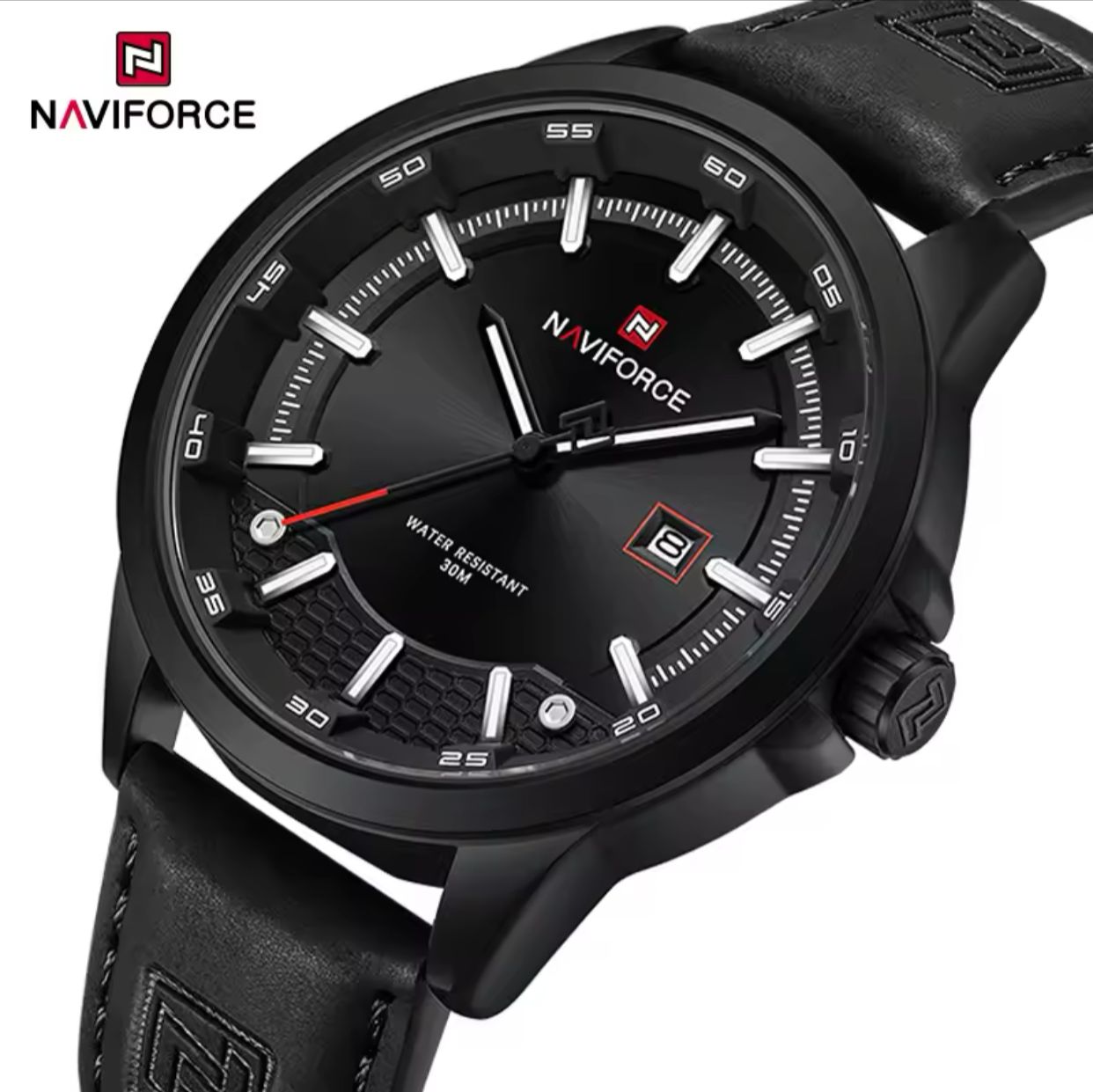 Naviforce NF9248L Antique Male Quartz Watch Low Price Genuine Leather Strap Waterproof Date Display Business Watch Design
